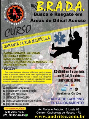 Detalhes doCurso de B.R.A.D.A - Busca e Resgate em Áreas de Difícil Acesso